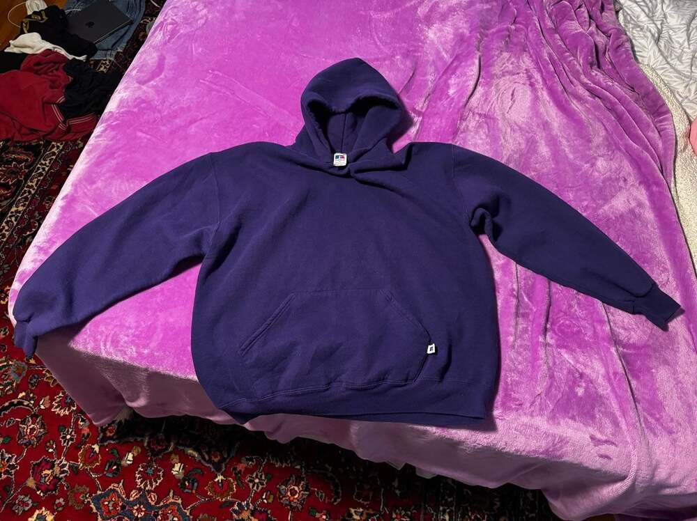 Vintage Russell Athletic Hoodie Purple Size XL Made in USA